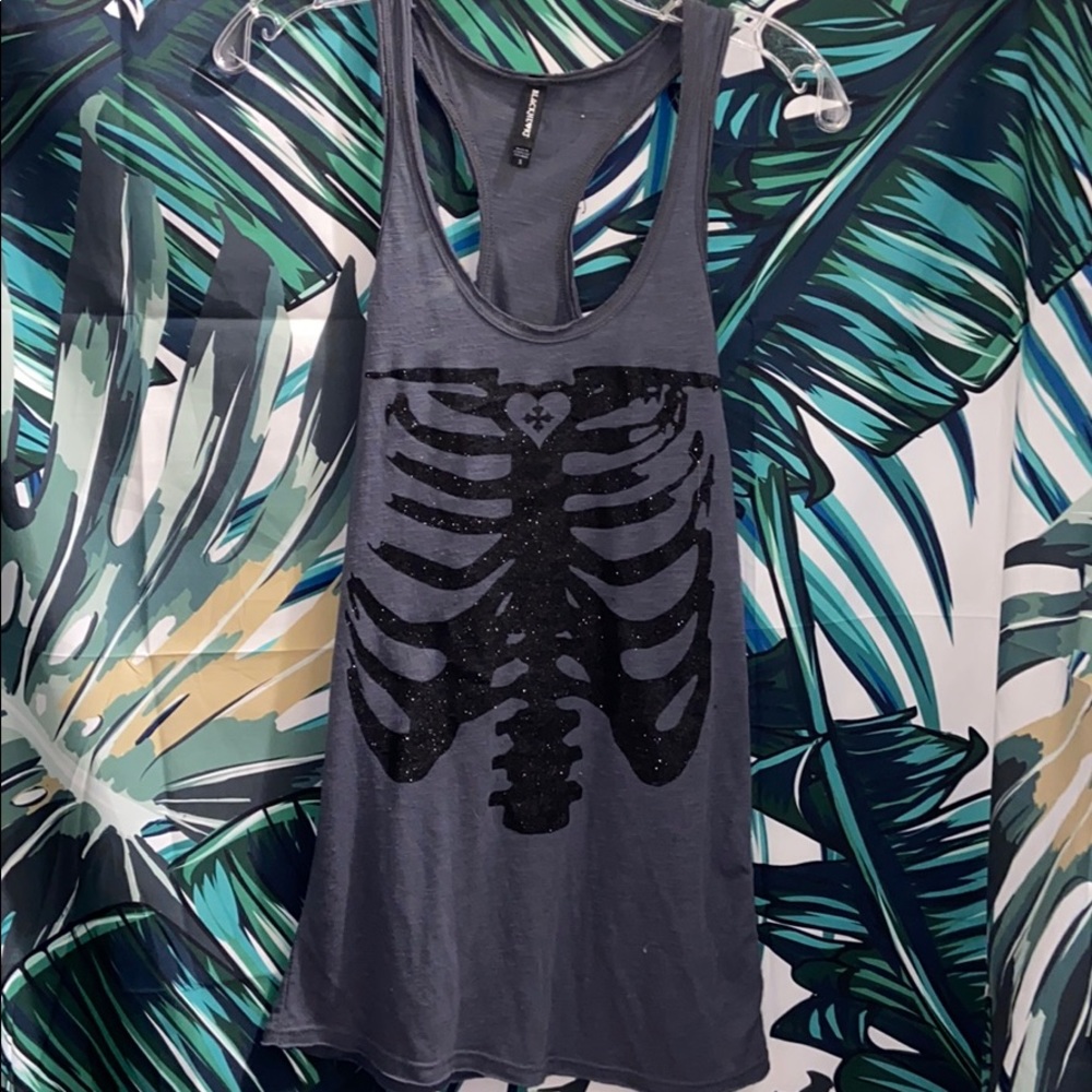 Blackheart Glitter Skeleton Tank